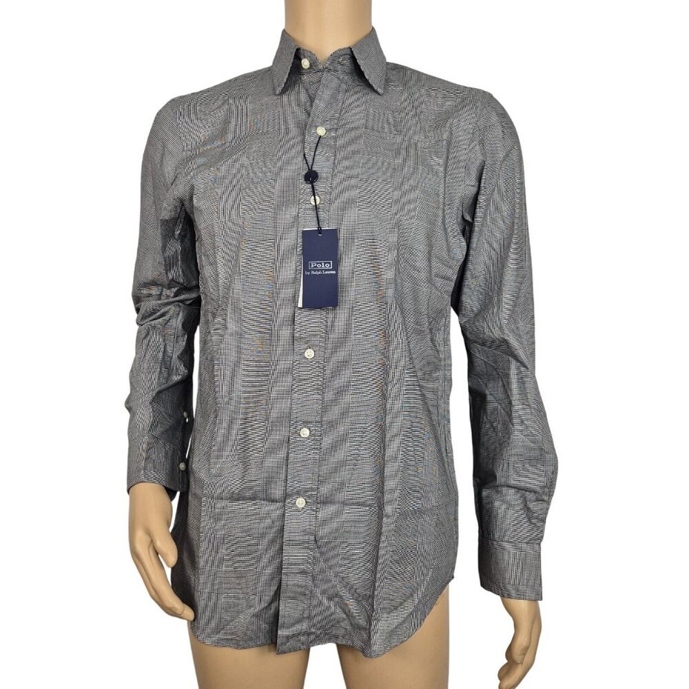 Polo Ralph Lauren Mens long sleeve Shirt Size M Classic Fit Gray Check (59)